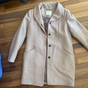 Aritzia Wilfred Cocoon Wool Coat pink